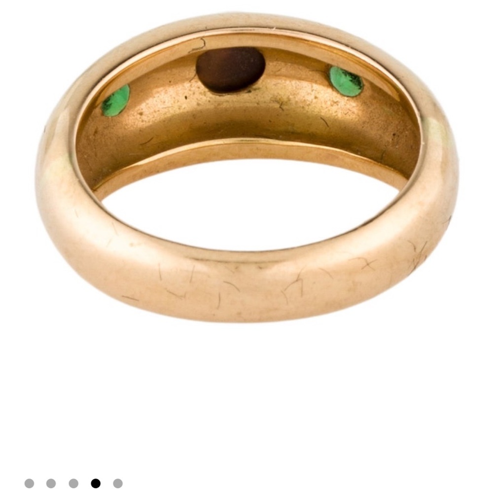 🚫🚫🚫SOLD Green Tourmaline-Opal-Green Tourmaline three stone 18k yg ring-heavy - Picture 9 of 11